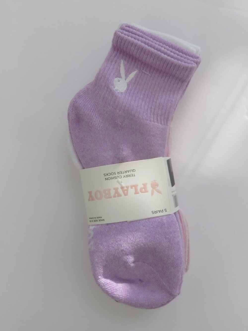 (#142) Playboy Multi-color 5-PK Signature Logo Bunny Cushioned Crew Socks
